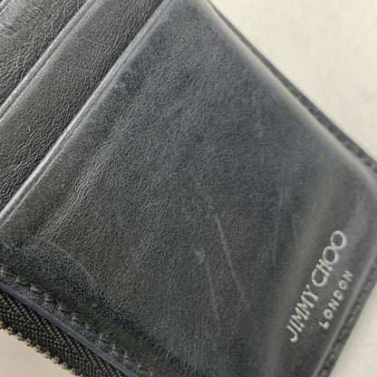 【中古品】【メンズ/レディース】 JIMMY CHOO ジミーチュウ CARD＆COIN CASE カード＆コインケース 財布 小物 200-261002-ay-08-izu カラー：グレー系×ブラック 万代Net店