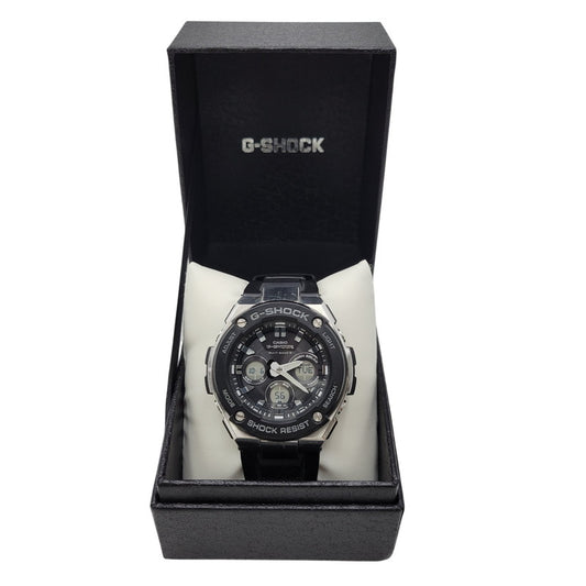 【中古品】【メンズ/レディース】 G-SHOCK ジーショック G-STEEL SOLAR DIGITAL＆ANALOG GST-W300 ソーラー アナログ デジタル 腕時計 196-261006-as-04-izu サイズ：55.9 × 49.3 × 15.3 mm カラー：ブラック×シルバー 万代Net店
