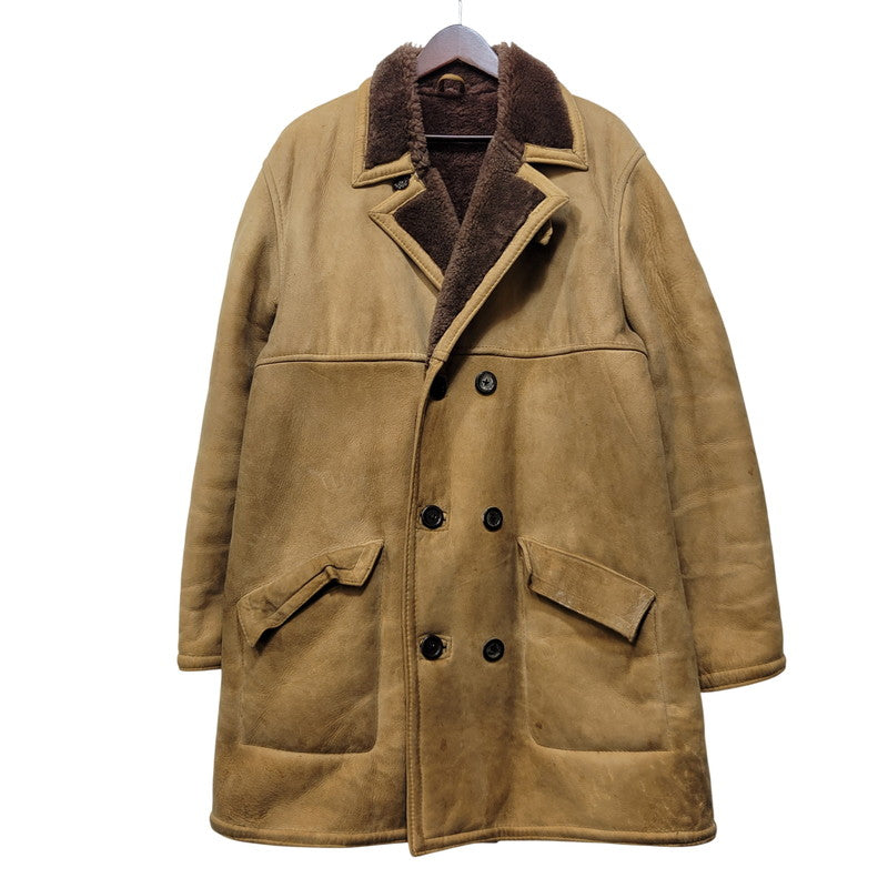 【現状渡し品】【メンズ】 VINTAGE イングランド製 80’S SHEEPSKIN MOUTON JACKET シープスキン マウンテン ジャケット アウター 146-261003-yn-06-izu サイズ：40 カラー：キャメル系 万代Net店