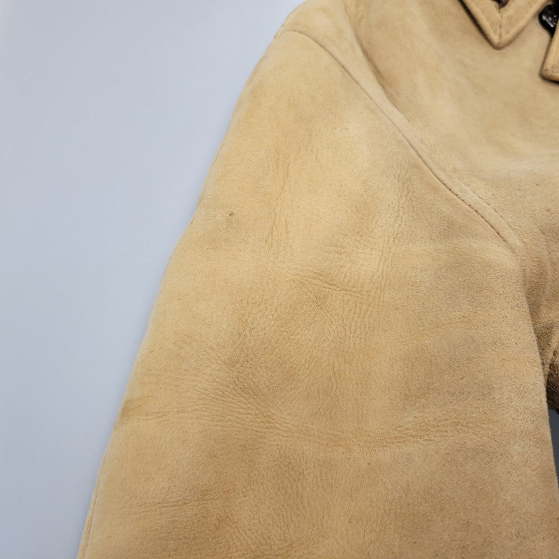 【現状渡し品】【メンズ】 VINTAGE イングランド製 80’S SHEEPSKIN MOUTON JACKET シープスキン マウンテン ジャケット アウター 146-261003-yn-06-izu サイズ：40 カラー：キャメル系 万代Net店