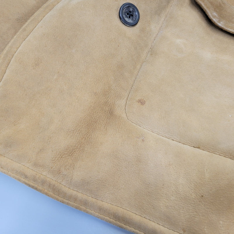 【現状渡し品】【メンズ】 VINTAGE イングランド製 80’S SHEEPSKIN MOUTON JACKET シープスキン マウンテン ジャケット アウター 146-261003-yn-06-izu サイズ：40 カラー：キャメル系 万代Net店