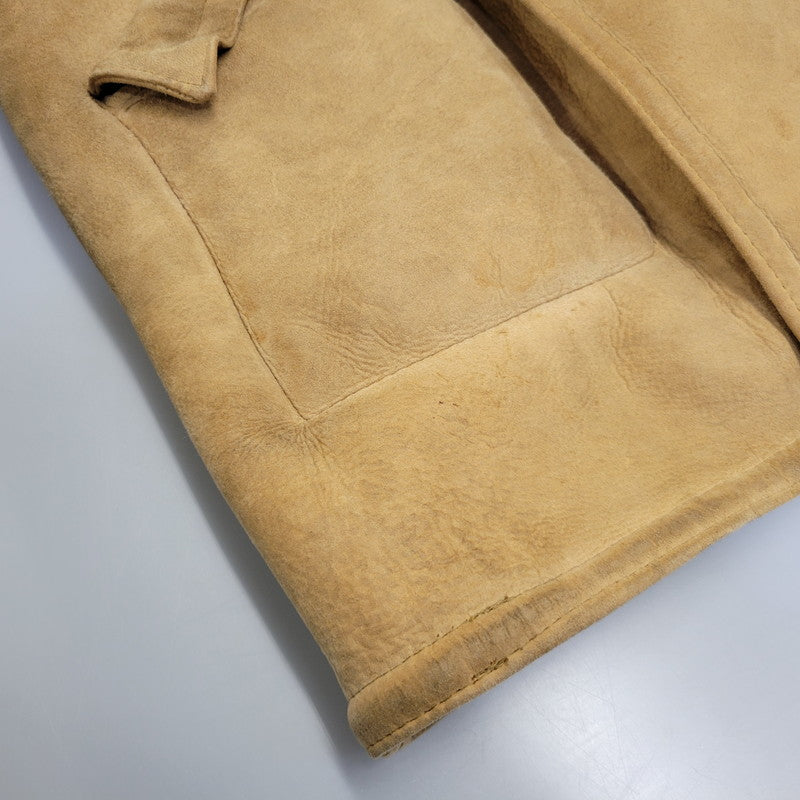 【現状渡し品】【メンズ】 VINTAGE イングランド製 80’S SHEEPSKIN MOUTON JACKET シープスキン マウンテン ジャケット アウター 146-261003-yn-06-izu サイズ：40 カラー：キャメル系 万代Net店