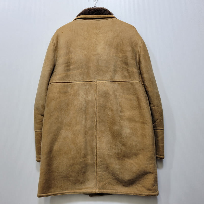 【現状渡し品】【メンズ】 VINTAGE イングランド製 80’S SHEEPSKIN MOUTON JACKET シープスキン マウンテン ジャケット アウター 146-261003-yn-06-izu サイズ：40 カラー：キャメル系 万代Net店