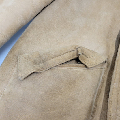 【現状渡し品】【メンズ】 VINTAGE イングランド製 80’S SHEEPSKIN MOUTON JACKET シープスキン マウンテン ジャケット アウター 146-261003-yn-06-izu サイズ：40 カラー：キャメル系 万代Net店