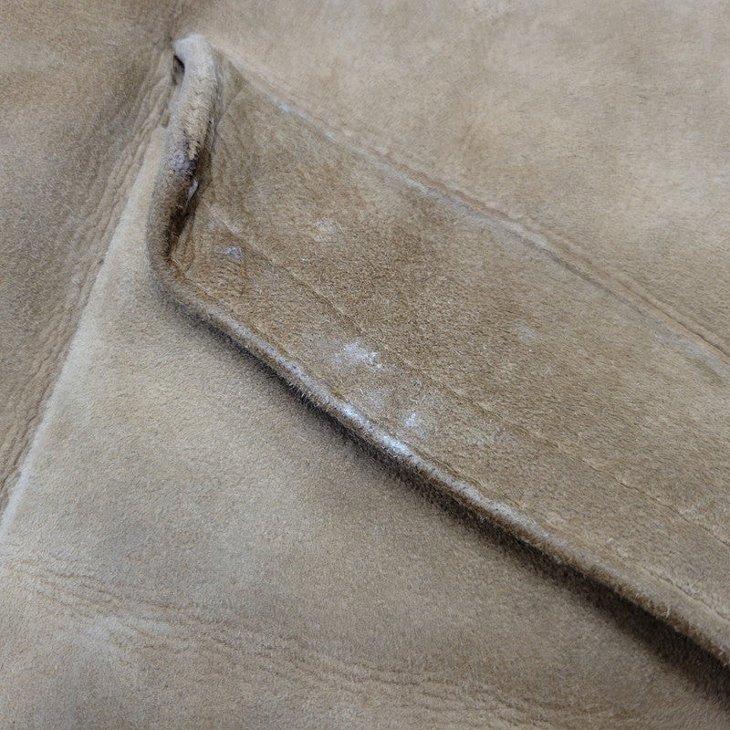 【現状渡し品】【メンズ】 VINTAGE イングランド製 80’S SHEEPSKIN MOUTON JACKET シープスキン マウンテン ジャケット アウター 146-261003-yn-06-izu サイズ：40 カラー：キャメル系 万代Net店