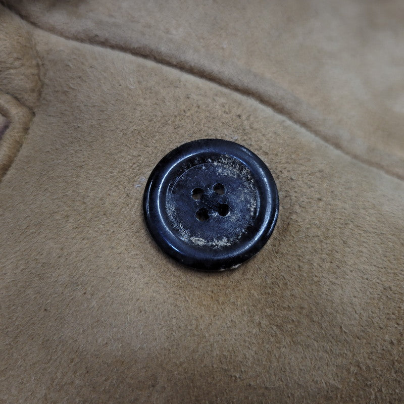 【現状渡し品】【メンズ】 VINTAGE イングランド製 80’S SHEEPSKIN MOUTON JACKET シープスキン マウンテン ジャケット アウター 146-261003-yn-06-izu サイズ：40 カラー：キャメル系 万代Net店