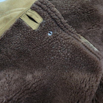 【現状渡し品】【メンズ】 VINTAGE イングランド製 80’S SHEEPSKIN MOUTON JACKET シープスキン マウンテン ジャケット アウター 146-261003-yn-06-izu サイズ：40 カラー：キャメル系 万代Net店