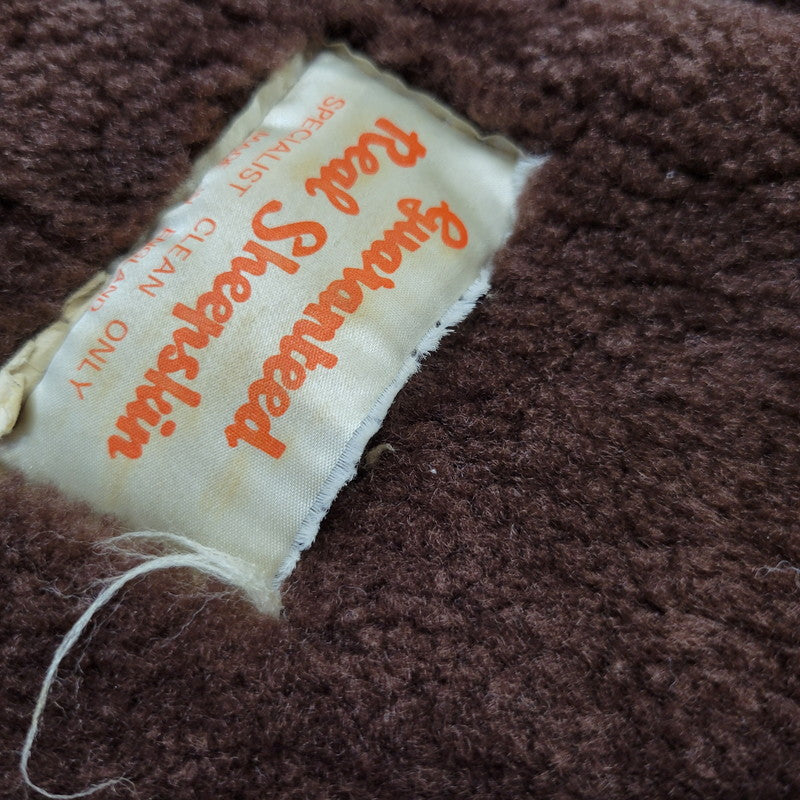 【現状渡し品】【メンズ】 VINTAGE イングランド製 80’S SHEEPSKIN MOUTON JACKET シープスキン マウンテン ジャケット アウター 146-261003-yn-06-izu サイズ：40 カラー：キャメル系 万代Net店