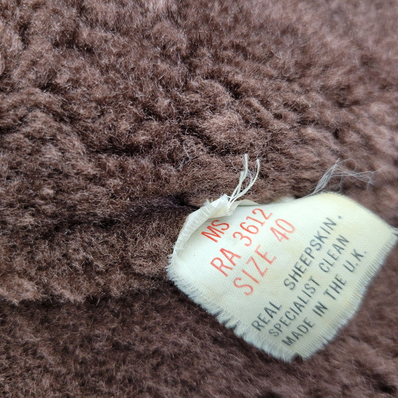 【現状渡し品】【メンズ】 VINTAGE イングランド製 80’S SHEEPSKIN MOUTON JACKET シープスキン マウンテン ジャケット アウター 146-261003-yn-06-izu サイズ：40 カラー：キャメル系 万代Net店