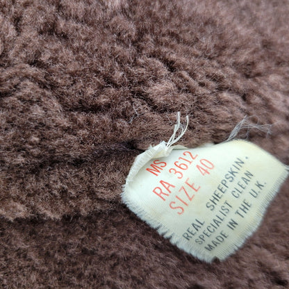 【現状渡し品】【メンズ】 VINTAGE イングランド製 80’S SHEEPSKIN MOUTON JACKET シープスキン マウンテン ジャケット アウター 146-261003-yn-06-izu サイズ：40 カラー：キャメル系 万代Net店