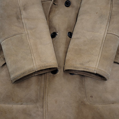 【現状渡し品】【メンズ】 VINTAGE イングランド製 80’S SHEEPSKIN MOUTON JACKET シープスキン マウンテン ジャケット アウター 146-261003-yn-06-izu サイズ：40 カラー：キャメル系 万代Net店