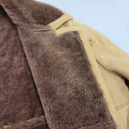 【現状渡し品】【メンズ】 VINTAGE イングランド製 80’S SHEEPSKIN MOUTON JACKET シープスキン マウンテン ジャケット アウター 146-261003-yn-06-izu サイズ：40 カラー：キャメル系 万代Net店