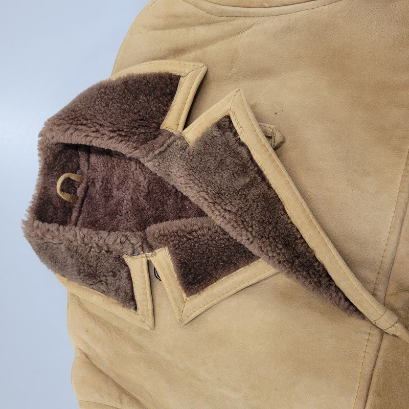 【現状渡し品】【メンズ】 VINTAGE イングランド製 80’S SHEEPSKIN MOUTON JACKET シープスキン マウンテン ジャケット アウター 146-261003-yn-06-izu サイズ：40 カラー：キャメル系 万代Net店