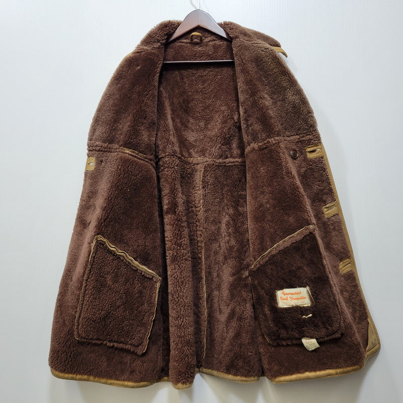 【現状渡し品】【メンズ】 VINTAGE イングランド製 80’S SHEEPSKIN MOUTON JACKET シープスキン マウンテン ジャケット アウター 146-261003-yn-06-izu サイズ：40 カラー：キャメル系 万代Net店