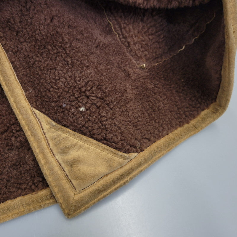 【現状渡し品】【メンズ】 VINTAGE イングランド製 80’S SHEEPSKIN MOUTON JACKET シープスキン マウンテン ジャケット アウター 146-261003-yn-06-izu サイズ：40 カラー：キャメル系 万代Net店