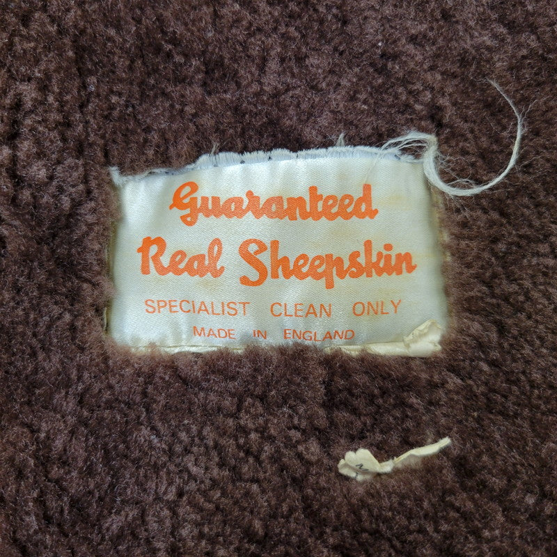 【現状渡し品】【メンズ】 VINTAGE イングランド製 80’S SHEEPSKIN MOUTON JACKET シープスキン マウンテン ジャケット アウター 146-261003-yn-06-izu サイズ：40 カラー：キャメル系 万代Net店