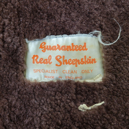 【現状渡し品】【メンズ】 VINTAGE イングランド製 80’S SHEEPSKIN MOUTON JACKET シープスキン マウンテン ジャケット アウター 146-261003-yn-06-izu サイズ：40 カラー：キャメル系 万代Net店