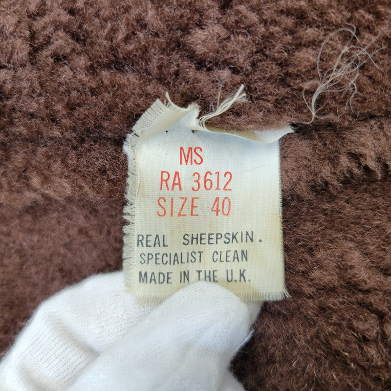 【現状渡し品】【メンズ】 VINTAGE イングランド製 80’S SHEEPSKIN MOUTON JACKET シープスキン マウンテン ジャケット アウター 146-261003-yn-06-izu サイズ：40 カラー：キャメル系 万代Net店