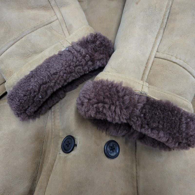 【現状渡し品】【メンズ】 VINTAGE イングランド製 80’S SHEEPSKIN MOUTON JACKET シープスキン マウンテン ジャケット アウター 146-261003-yn-06-izu サイズ：40 カラー：キャメル系 万代Net店