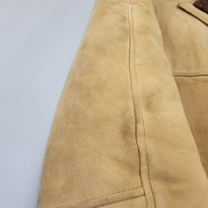 【現状渡し品】【メンズ】 VINTAGE イングランド製 80’S SHEEPSKIN MOUTON JACKET シープスキン マウンテン ジャケット アウター 146-261003-yn-06-izu サイズ：40 カラー：キャメル系 万代Net店