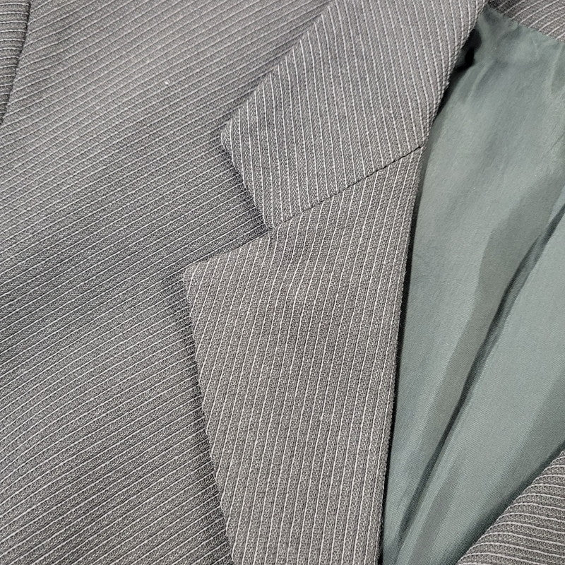 【中古品】【メンズ】 EMPORIO ARMANI エンポリオ・アルマーニ 20052 イタリア製 STRIPE SINGLE SUIT ストライプ シングル スーツ 141-261017-kh-10-izu サイズ：48 カラー：ブラック 万代Net店