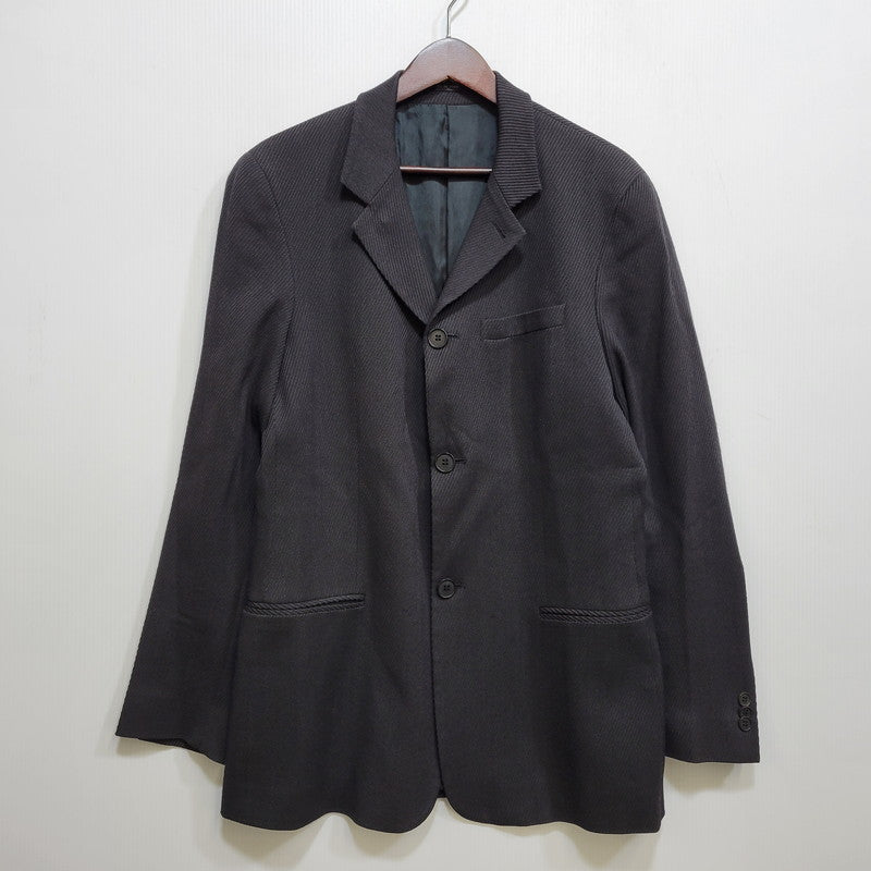 【中古品】【メンズ】 EMPORIO ARMANI エンポリオ・アルマーニ 20052 イタリア製 STRIPE SINGLE SUIT ストライプ シングル スーツ 141-261017-kh-10-izu サイズ：48 カラー：ブラック 万代Net店