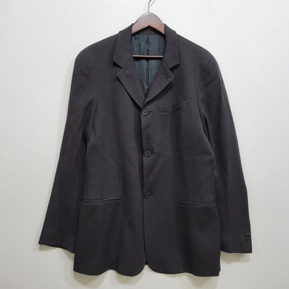【中古品】【メンズ】 EMPORIO ARMANI エンポリオ・アルマーニ 20052 イタリア製 STRIPE SINGLE SUIT ストライプ シングル スーツ 141-261017-kh-10-izu サイズ：48 カラー：ブラック 万代Net店