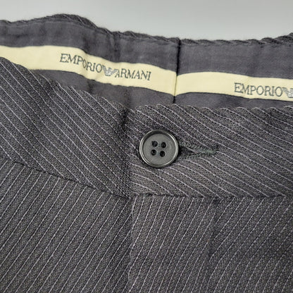 【中古品】【メンズ】 EMPORIO ARMANI エンポリオ・アルマーニ 20052 イタリア製 STRIPE SINGLE SUIT ストライプ シングル スーツ 141-261017-kh-10-izu サイズ：48 カラー：ブラック 万代Net店