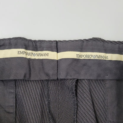【中古品】【メンズ】 EMPORIO ARMANI エンポリオ・アルマーニ 20052 イタリア製 STRIPE SINGLE SUIT ストライプ シングル スーツ 141-261017-kh-10-izu サイズ：48 カラー：ブラック 万代Net店