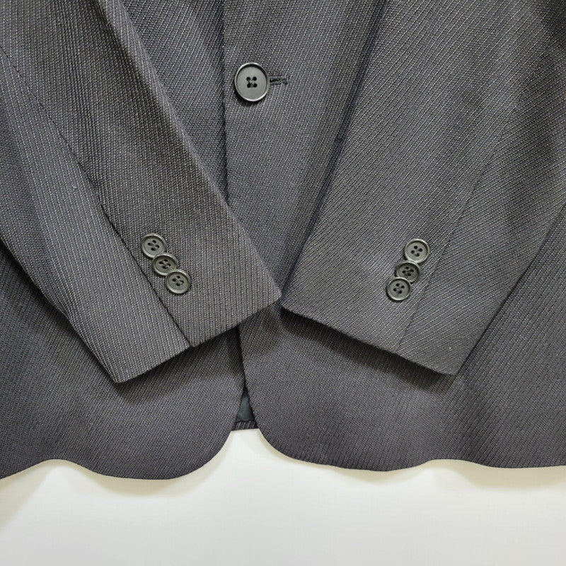 【中古品】【メンズ】 EMPORIO ARMANI エンポリオ・アルマーニ 20052 イタリア製 STRIPE SINGLE SUIT ストライプ シングル スーツ 141-261017-kh-10-izu サイズ：48 カラー：ブラック 万代Net店