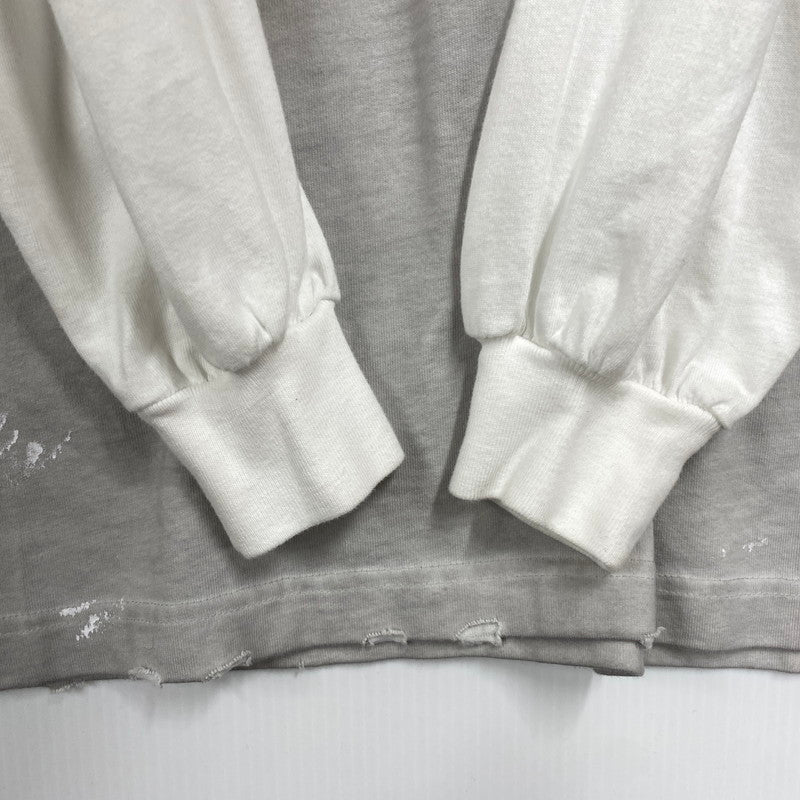 【中古品】【メンズ】 BALENCIAGA バレンシアガ 698089 22SS METAL DOUBLE SLEEVE TEE メタル ダブル スリーブ Tシャツ 長袖 トップス 141-261027-yn-04-izu サイズ：L カラー：グレー×ホワイト 万代Net店