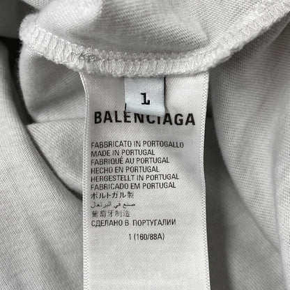 【中古品】【メンズ】 BALENCIAGA バレンシアガ 698089 22SS METAL DOUBLE SLEEVE TEE メタル ダブル スリーブ Tシャツ 長袖 トップス 141-261027-yn-04-izu サイズ：L カラー：グレー×ホワイト 万代Net店