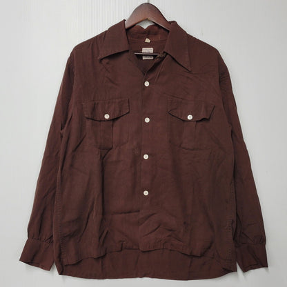 【中古品】【メンズ】 JOHN BLYE ジョンブルー SHIRT シャツ トップス 長袖 146-261007-sm-18-izu サイズ：M カラー：ブラウン 万代Net店