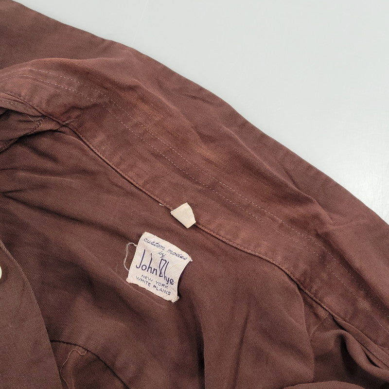 【中古品】【メンズ】 JOHN BLYE ジョンブルー SHIRT シャツ トップス 長袖 146-261007-sm-18-izu サイズ：M カラー：ブラウン 万代Net店
