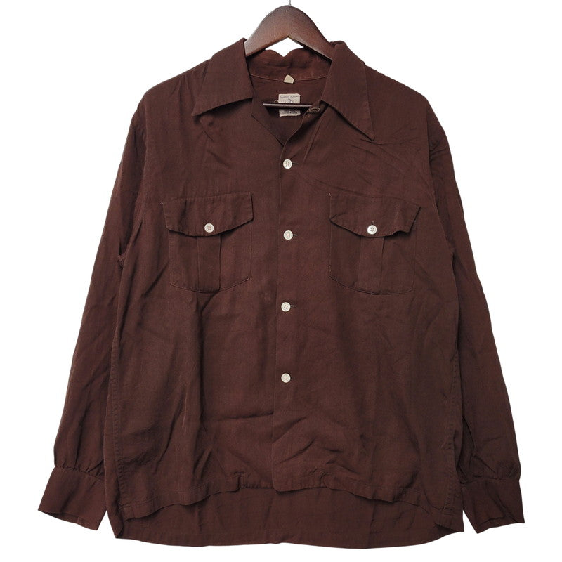 【中古品】【メンズ】 JOHN BLYE ジョンブルー SHIRT シャツ トップス 長袖 146-261007-sm-18-izu サイズ：M カラー：ブラウン 万代Net店