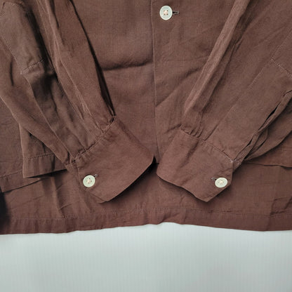【中古品】【メンズ】 JOHN BLYE ジョンブルー SHIRT シャツ トップス 長袖 146-261007-sm-18-izu サイズ：M カラー：ブラウン 万代Net店