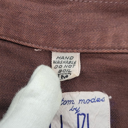 【中古品】【メンズ】 JOHN BLYE ジョンブルー SHIRT シャツ トップス 長袖 146-261007-sm-18-izu サイズ：M カラー：ブラウン 万代Net店