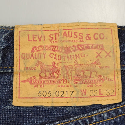 【中古品】【メンズ】 LEVI'S リーバイス USA製 復刻 67505 DENIM PANTS デニム パンツ ボトムス ズボン 157-261006-cs-08-izu サイズ：32×32 カラー：インディゴ 万代Net店