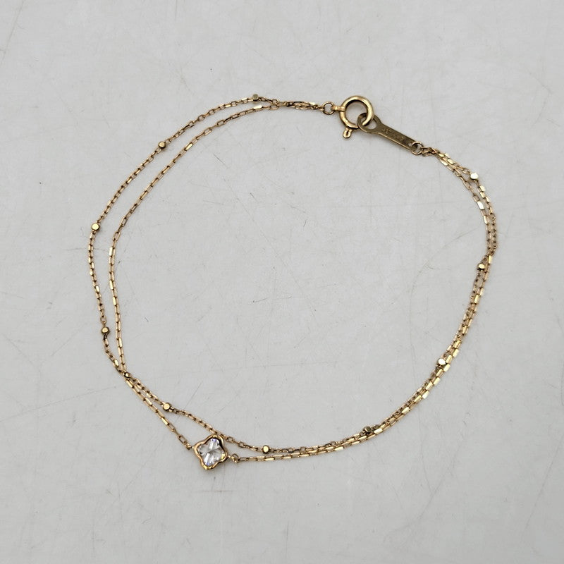 【中古品】【レディース】 4℃ ヨンドシー K10 STONE BRACELET ストーン ブレスレット アクセサリー 192-261006-cs-22-izu カラー：ゴールド 万代Net店