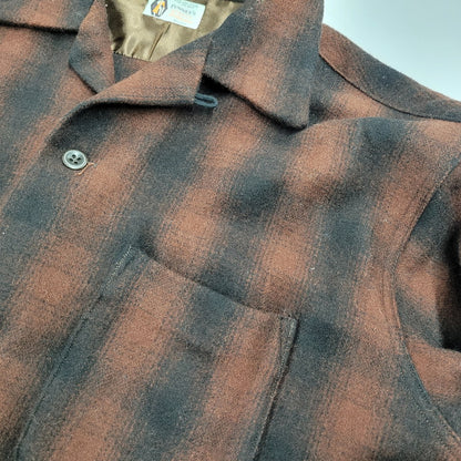 【中古品】【メンズ】 PENNY'S SPORTS ぺニーズ スポーツ OPEN COLLAR OMBRE CHECK SHIRT オープンカラー オンブレチェックシャツ 長袖 145-261008-as-12-izu サイズ：M カラー：ブラウン×ブラック 万代Net店