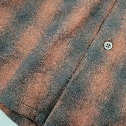 【中古品】【メンズ】 PENNY'S SPORTS ぺニーズ スポーツ OPEN COLLAR OMBRE CHECK SHIRT オープンカラー オンブレチェックシャツ 長袖 145-261008-as-12-izu サイズ：M カラー：ブラウン×ブラック 万代Net店