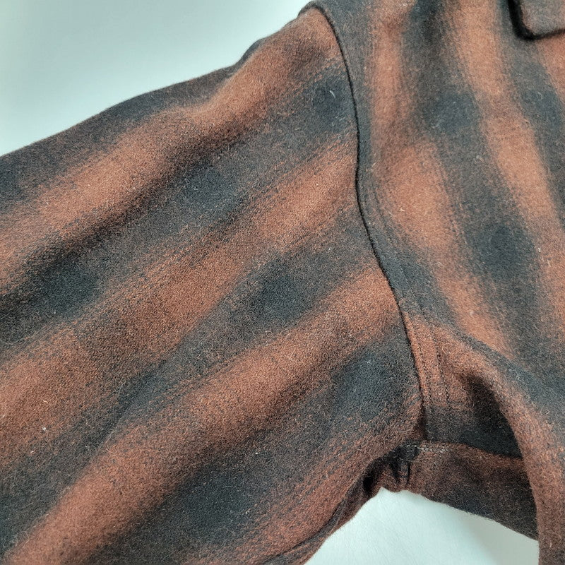 【中古品】【メンズ】 PENNY'S SPORTS ぺニーズ スポーツ OPEN COLLAR OMBRE CHECK SHIRT オープンカラー オンブレチェックシャツ 長袖 145-261008-as-12-izu サイズ：M カラー：ブラウン×ブラック 万代Net店