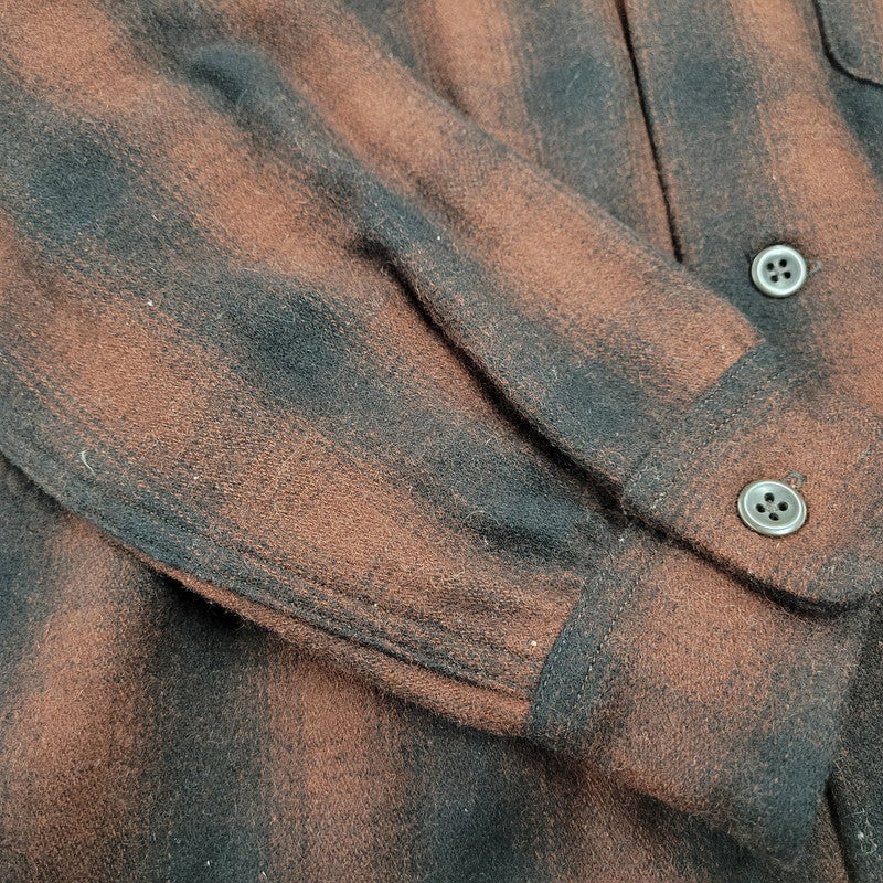 【中古品】【メンズ】 PENNY'S SPORTS ぺニーズ スポーツ OPEN COLLAR OMBRE CHECK SHIRT オープンカラー オンブレチェックシャツ 長袖 145-261008-as-12-izu サイズ：M カラー：ブラウン×ブラック 万代Net店