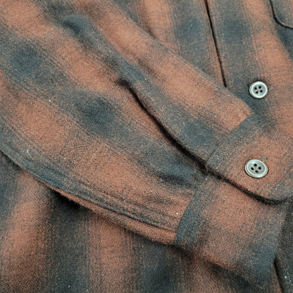 【中古品】【メンズ】 PENNY'S SPORTS ぺニーズ スポーツ OPEN COLLAR OMBRE CHECK SHIRT オープンカラー オンブレチェックシャツ 長袖 145-261008-as-12-izu サイズ：M カラー：ブラウン×ブラック 万代Net店