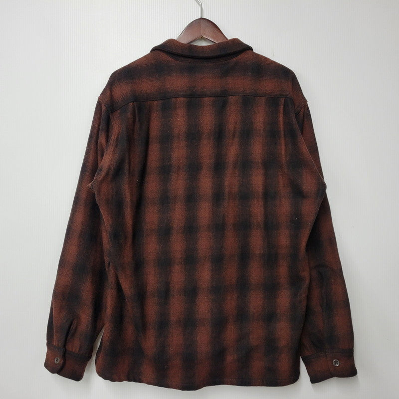 【中古品】【メンズ】 PENNY'S SPORTS ぺニーズ スポーツ OPEN COLLAR OMBRE CHECK SHIRT オープンカラー オンブレチェックシャツ 長袖 145-261008-as-12-izu サイズ：M カラー：ブラウン×ブラック 万代Net店