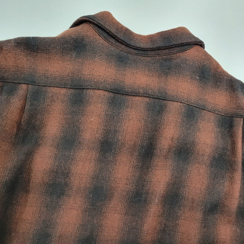 【中古品】【メンズ】 PENNY'S SPORTS ぺニーズ スポーツ OPEN COLLAR OMBRE CHECK SHIRT オープンカラー オンブレチェックシャツ 長袖 145-261008-as-12-izu サイズ：M カラー：ブラウン×ブラック 万代Net店