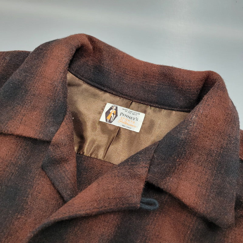 【中古品】【メンズ】 PENNY'S SPORTS ぺニーズ スポーツ OPEN COLLAR OMBRE CHECK SHIRT オープンカラー オンブレチェックシャツ 長袖 145-261008-as-12-izu サイズ：M カラー：ブラウン×ブラック 万代Net店