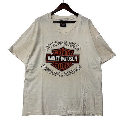【現状渡し品】【メンズ】 HARLEY DAVIDSON ハーレーダビッドソン USA製 TIMMS S S TEE Tシャツ 半袖 146-261004-sm-09-izu サイズ：XL カラー：ホワイト 万代Net店