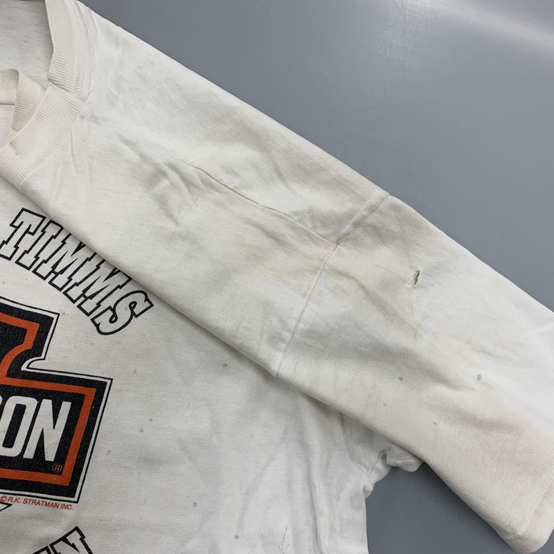 【現状渡し品】【メンズ】 HARLEY DAVIDSON ハーレーダビッドソン USA製 TIMMS S S TEE Tシャツ 半袖 146-261004-sm-09-izu サイズ：XL カラー：ホワイト 万代Net店