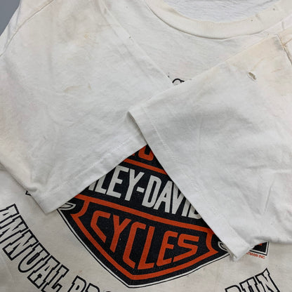 【現状渡し品】【メンズ】 HARLEY DAVIDSON ハーレーダビッドソン USA製 TIMMS S S TEE Tシャツ 半袖 146-261004-sm-09-izu サイズ：XL カラー：ホワイト 万代Net店